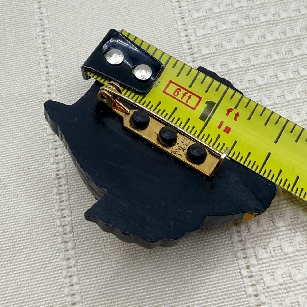 Vintage Hallmark Hoot Black Orange Yellow Wise Ole' Owl Hallowen Brooch Pin - Picture 4 of 6